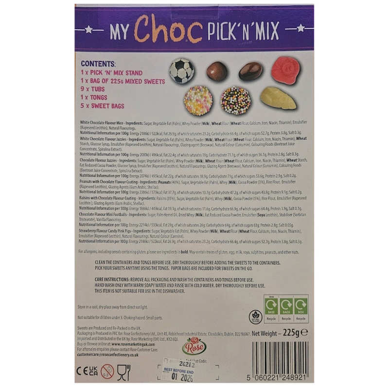 My Choc Pick & Mix Chocolates Sweets Gift Box Rose Confectionery 225g